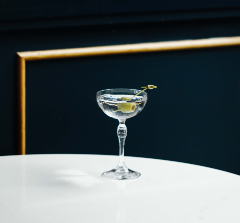 A martini on a table at Viceroy Chicago