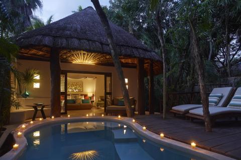 A private accommodation with a private pool at Riviera Maya