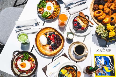 A spread of food offered by Viceroy Santa Monica