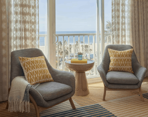 2 Chairs in a room by the balcony in a room at Viceroy Santa Monica
