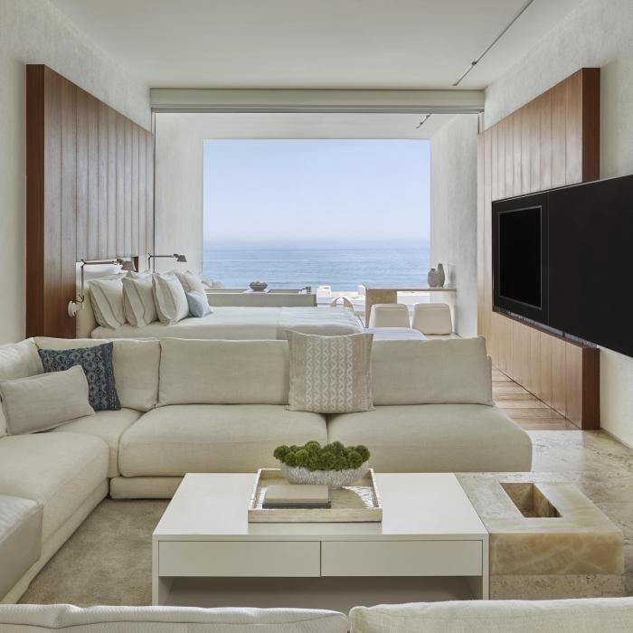living area and balcony view 