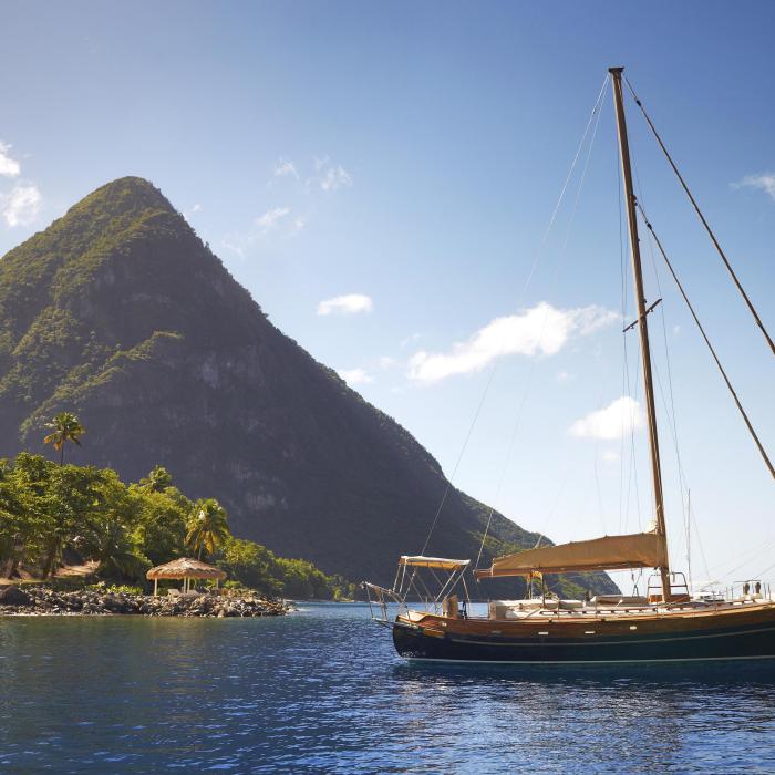 luxury cruise boat in bay