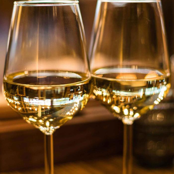 two glasses of white wine