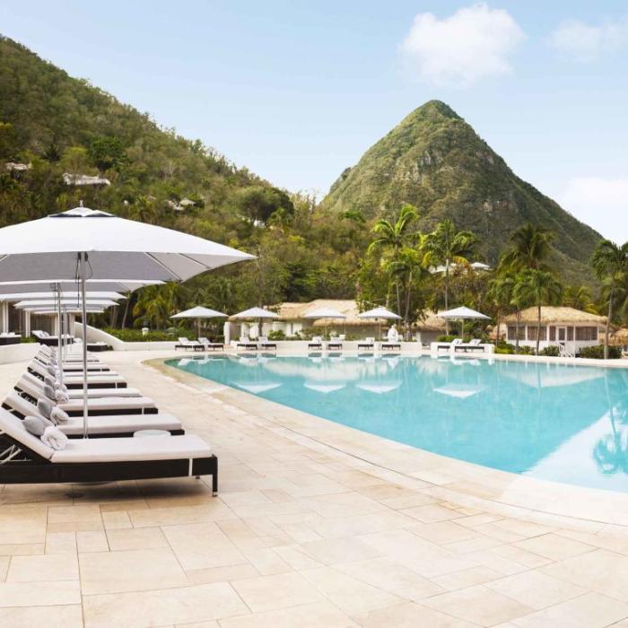 Terrasse de la piscine de sugar beach