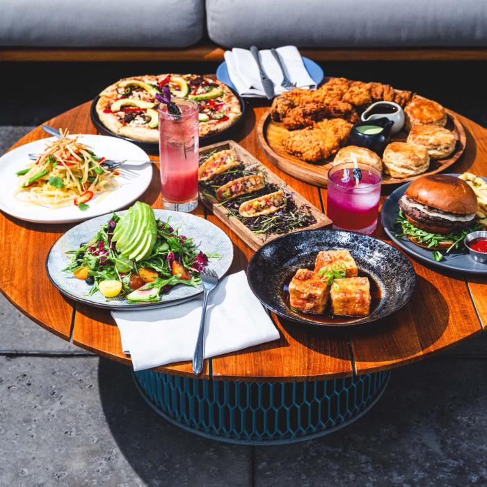 A collection of dishes served at Sugar Palm