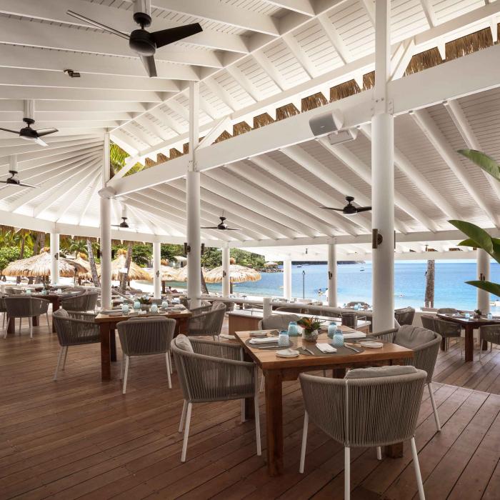 Bonté at Sugar Beach, an oceanside outdoor restaurant