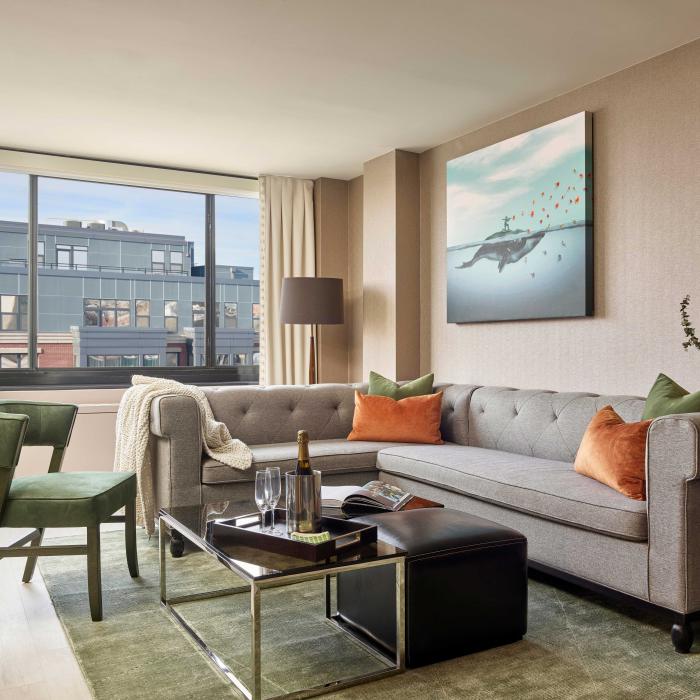 A living area in a suite at Viceroy Washington DC