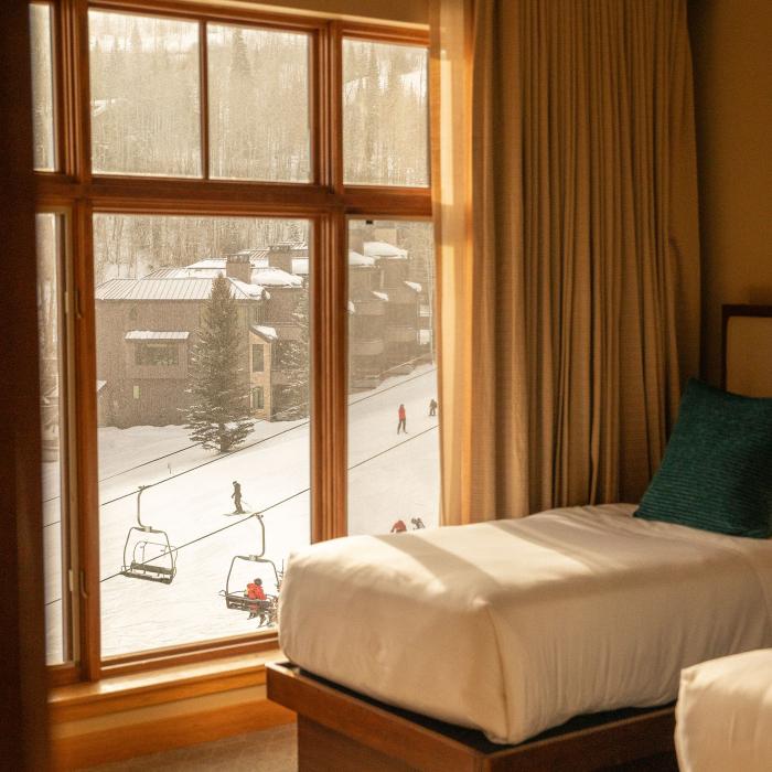 Viceroy Snowmass guestroom with slope side view.