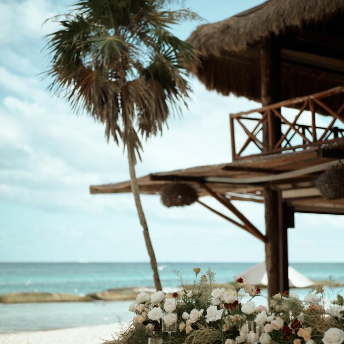 A beautiful wedding arranged at the beach
