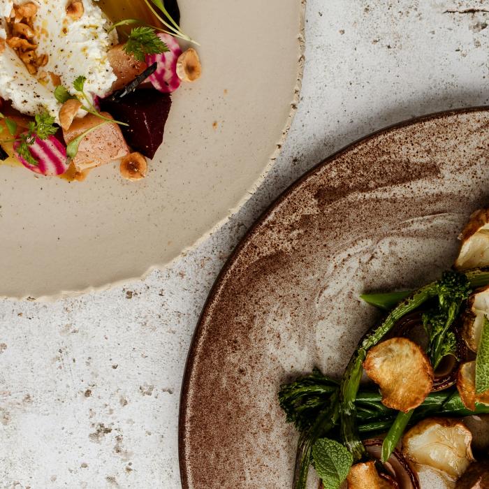 Plates of Food on a Table