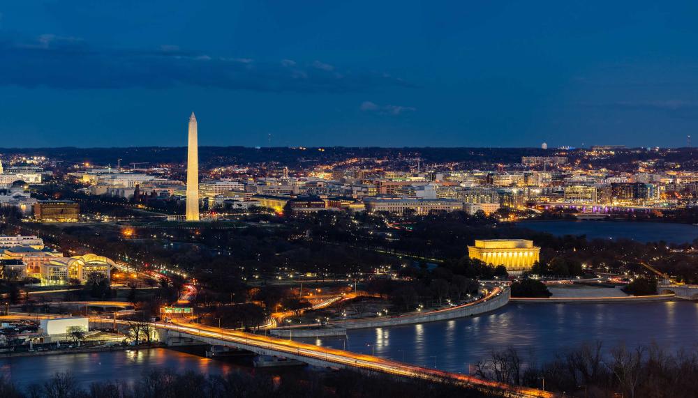 A view of Washington at night time from Viceroy Zena Washington DC