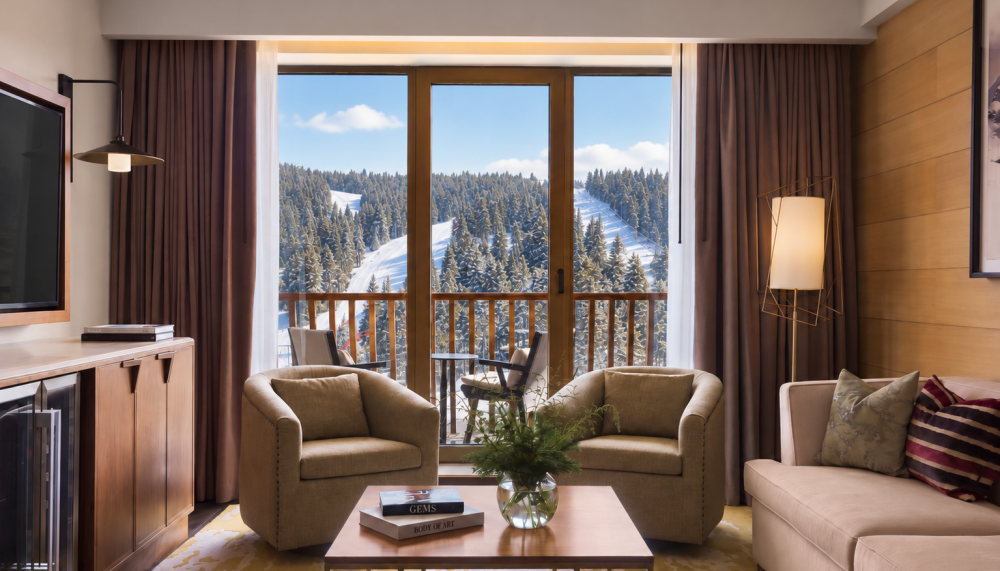 View of ski slopes from Viceroy Kopaonik Serbia