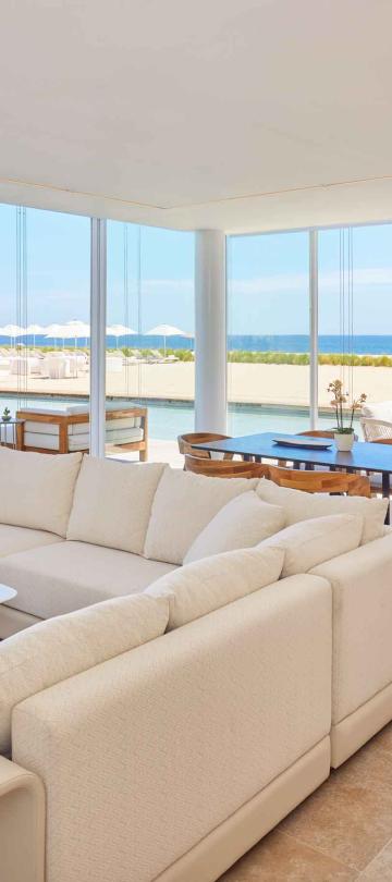 los cabos ocean front sofa and dining area