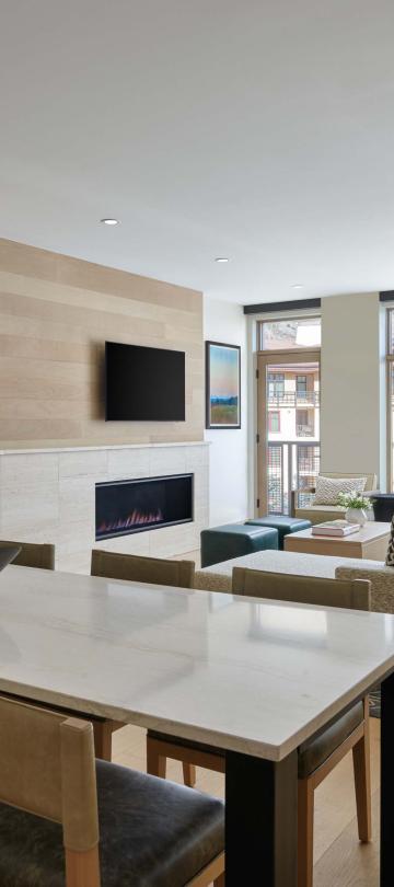 cirque two bedroom residence dining area and living room