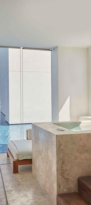 interior view of Los Cabos Junior Suite plunge pool