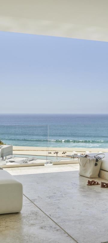 balcony seating with beach ocean view