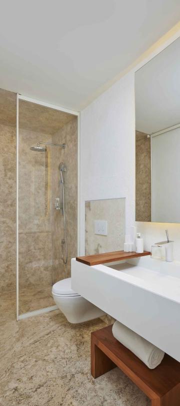 interior view of shower and bathroom 
