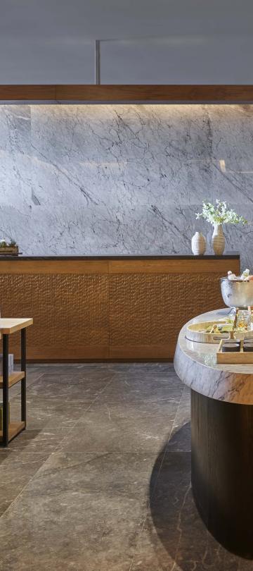 interior of spa waiting area