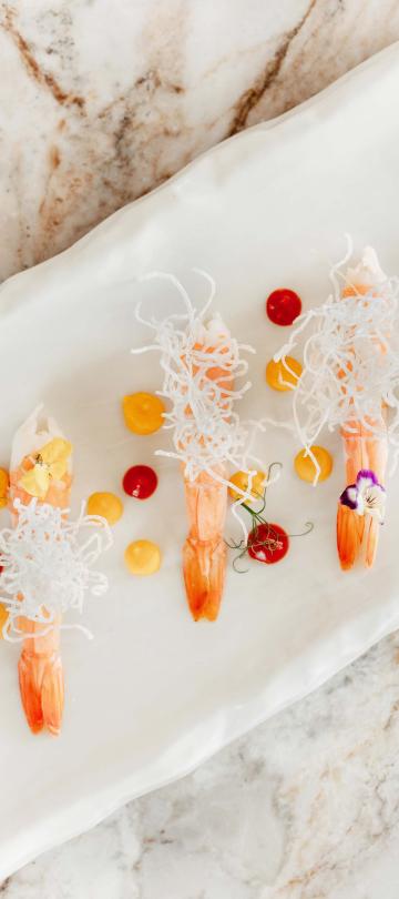 small plate of shrimp appetizers