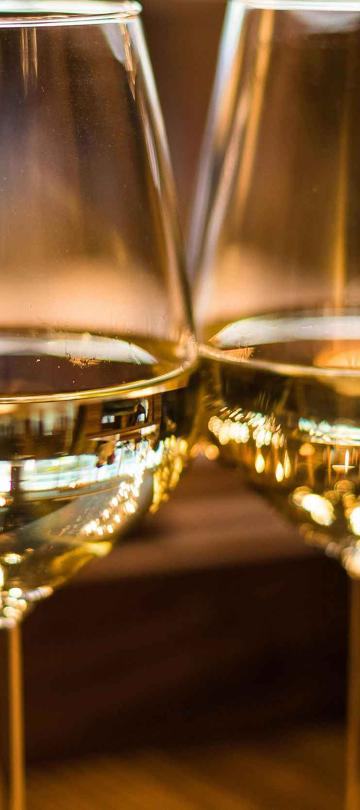 two glasses of white wine