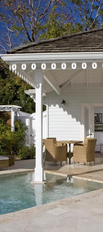 patio with small pool
