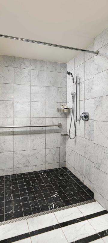 Bathroom with roll-in shower
