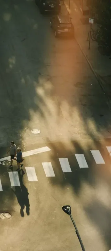 An empty Chicago street, viewed from above
