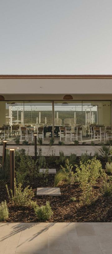 The exterior view of Ombria Kitchen