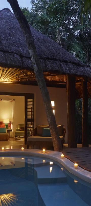 A private accommodation with a private pool at Riviera Maya
