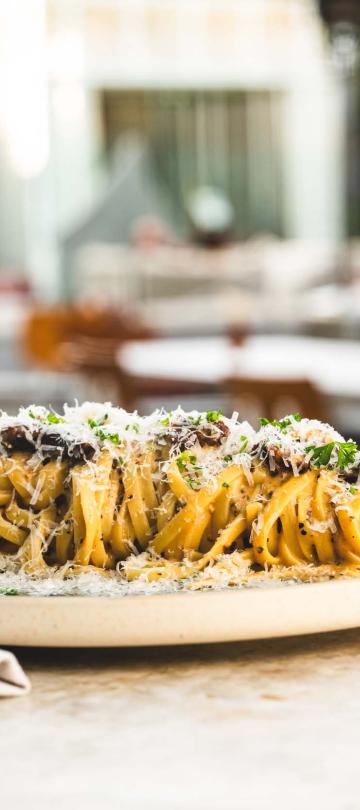 A carbonara dish at Sugar Palm 