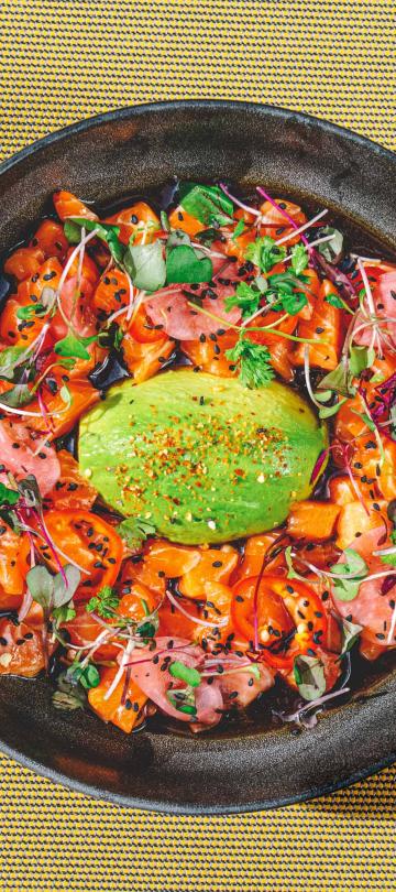 A salmon poke bowl