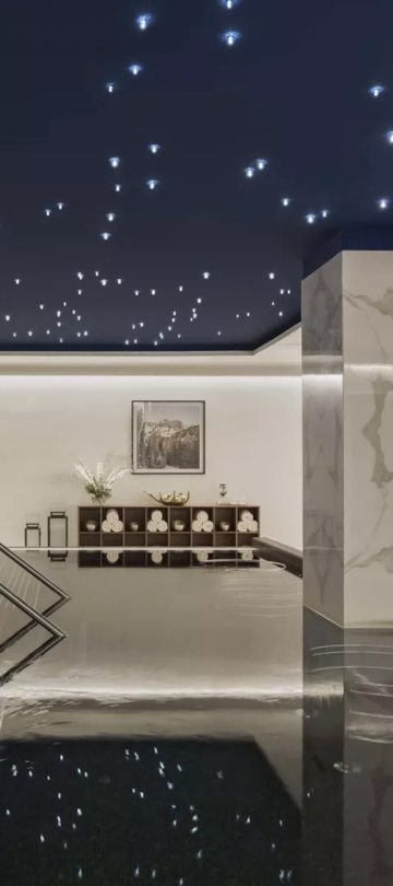 Interior of the spa at Viceroy Serbia with a pool and lounge area