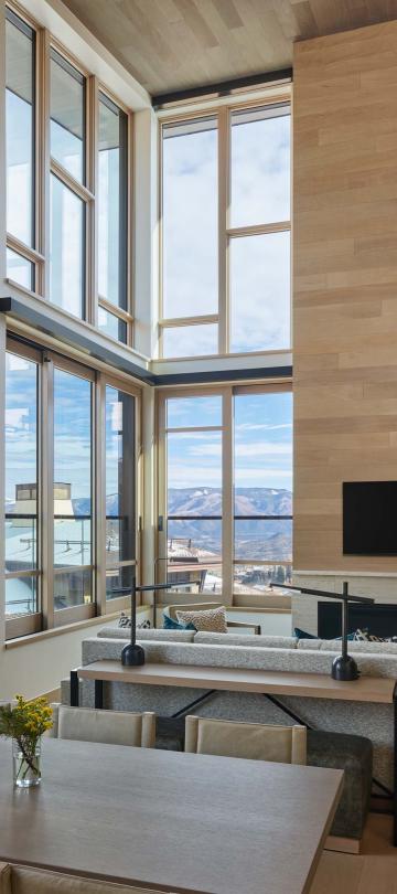 A well-appointed living room in a Snowmass hotel room
