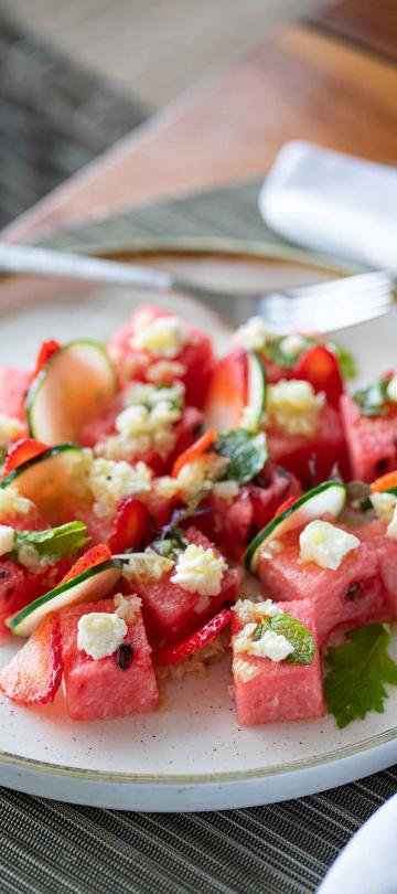 A watermelon dish at Bonté