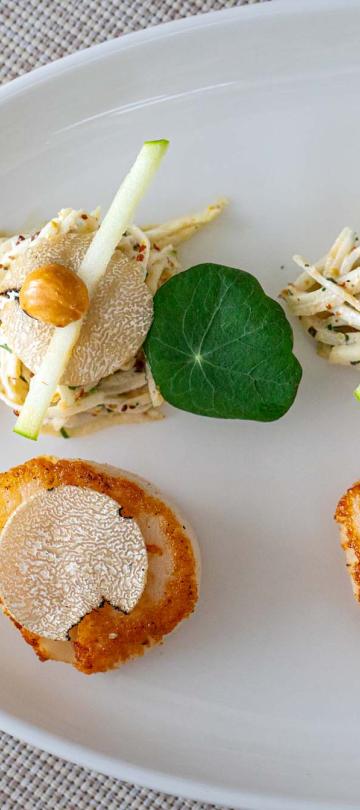 Scallop dish at Saltwood Restaurant