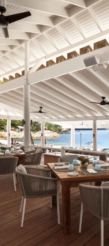 Bonté at Sugar Beach, an oceanside outdoor restaurant
