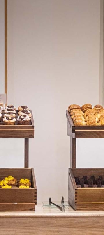 Trays of various pastries from The Terrace Restaurant