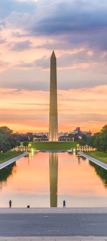 The National Mall in Washington, DC at sunset
