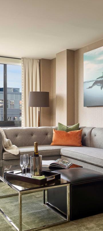 A living area in a suite at Viceroy Washington DC