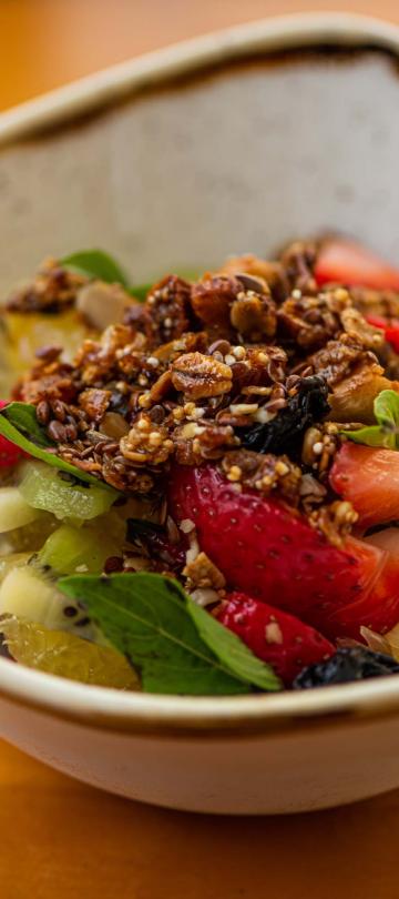 A berry crumble dish