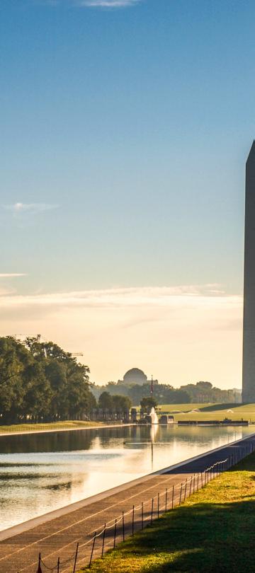 The Washington Monument at golden hour