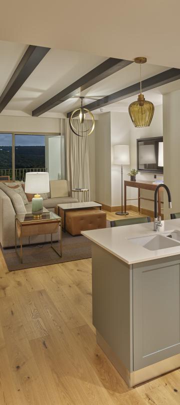 interior of living and kitchen area