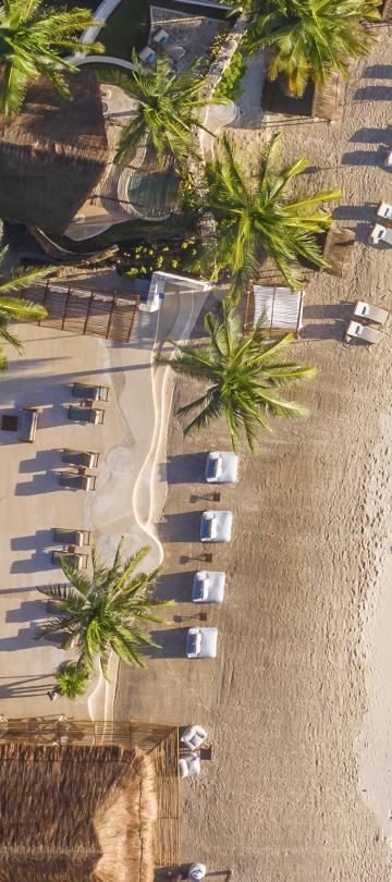 aerial view of Viceroy Riviera Maya tropical beach resort in Playa del Carmen, Mexico