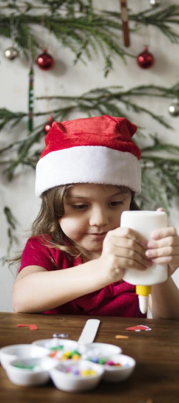 Kids doing festive arts and crafts