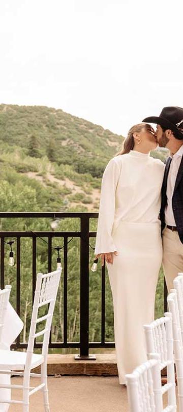 Bridal Couple on Terrace