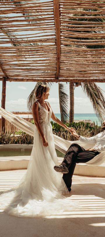 A bride and groom 