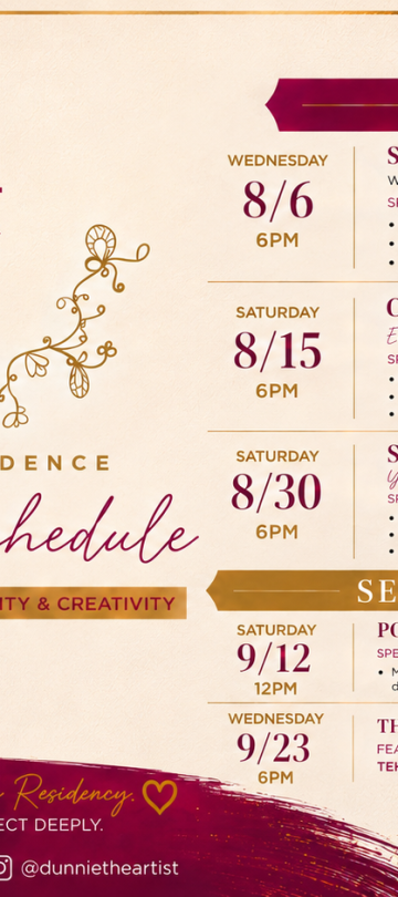 Summer Residency Full Schedule