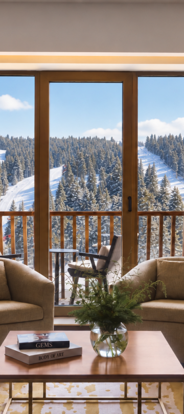 Vue sur les pistes de ski depuis Viceroy Kopaonik Serbia