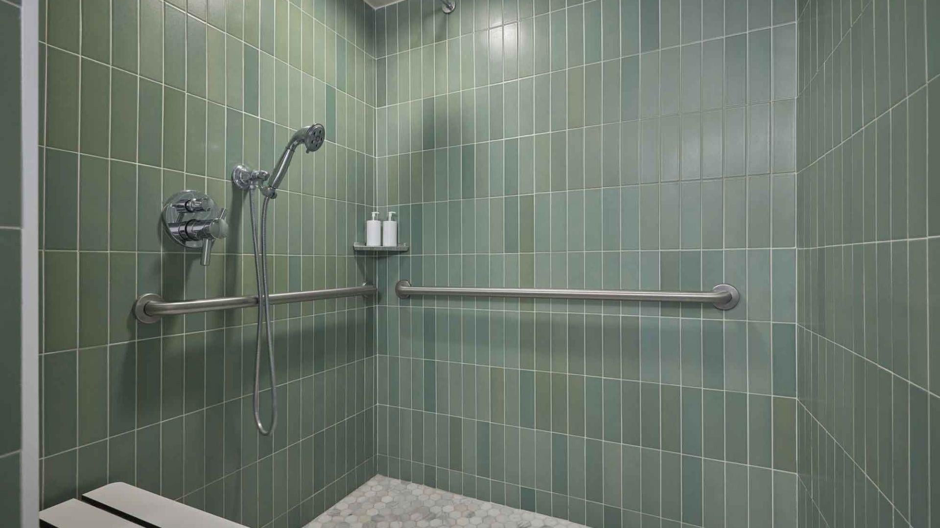 Mobility/Hearing Accessible Canary Junior Suite Partial Ocean King, Roll-in Shower