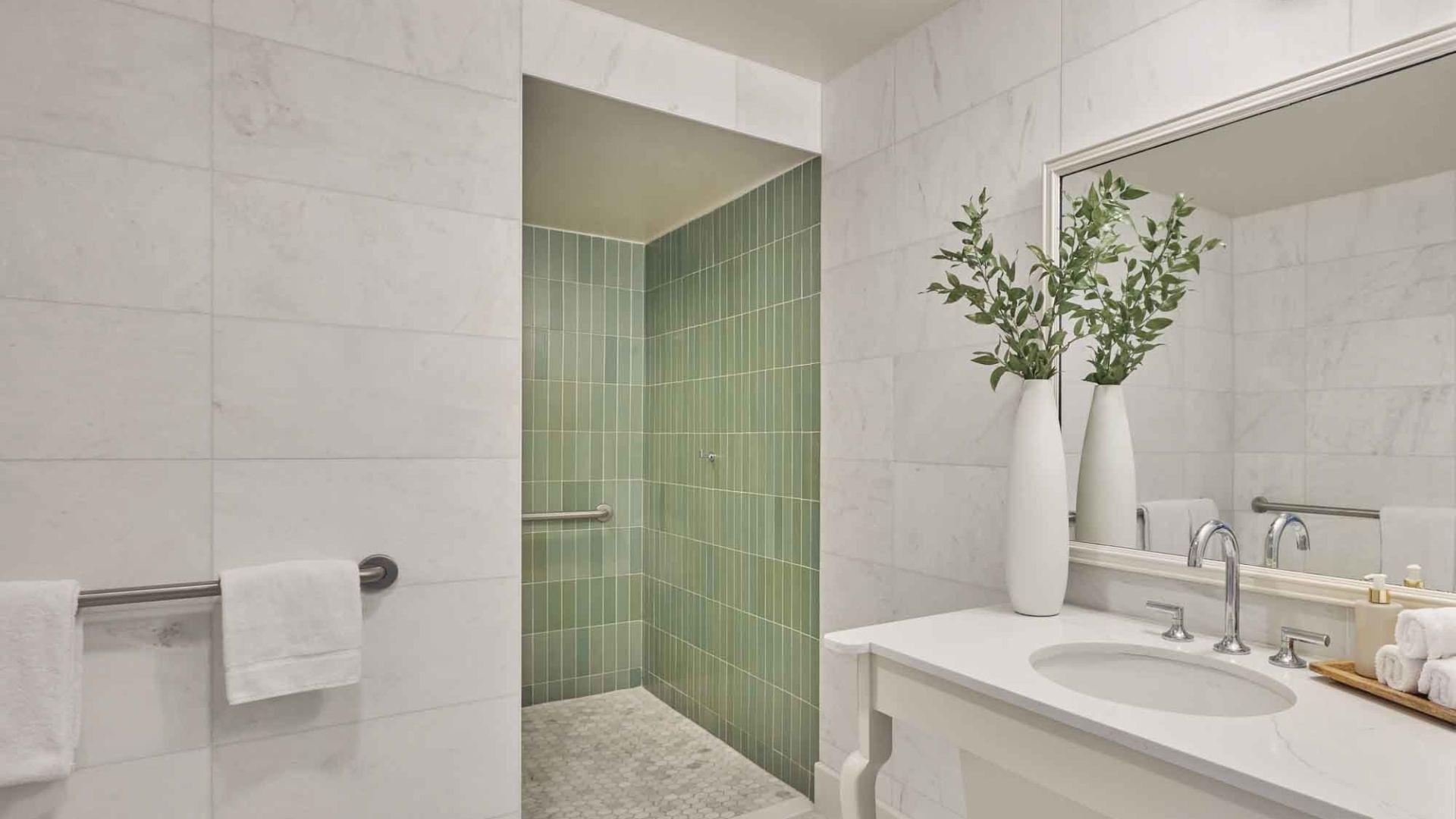 Mobility/Hearing Accessible Canary Junior Suite Partial Ocean King, Roll-in Shower